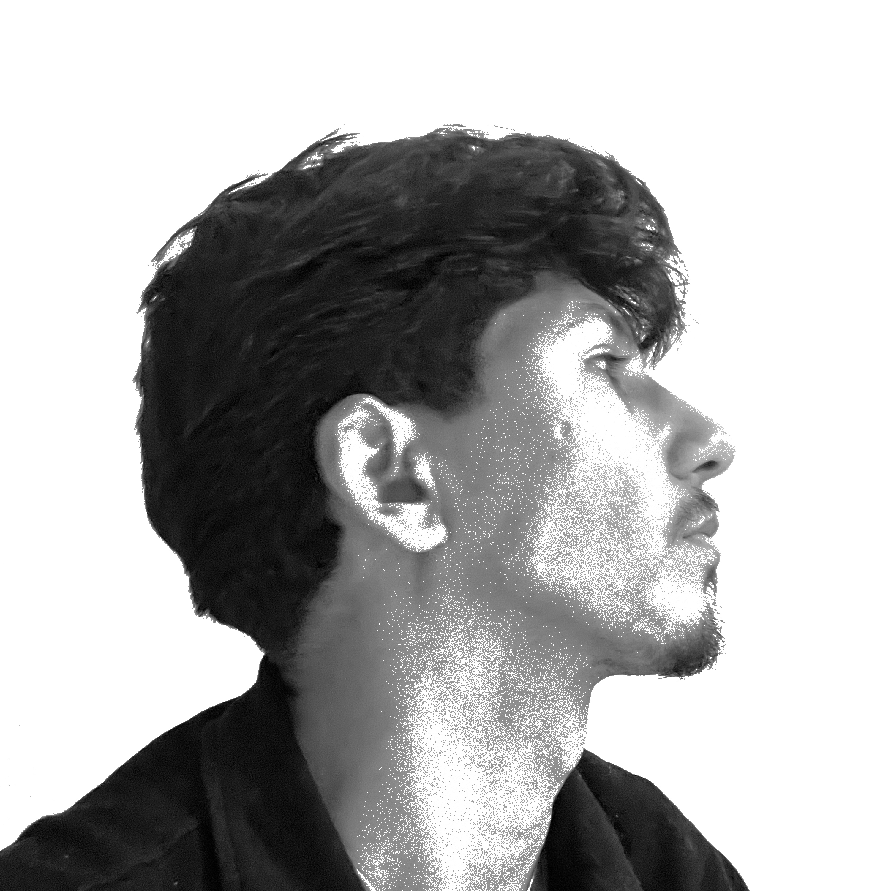 Zaid Jalal looking to the right in profile