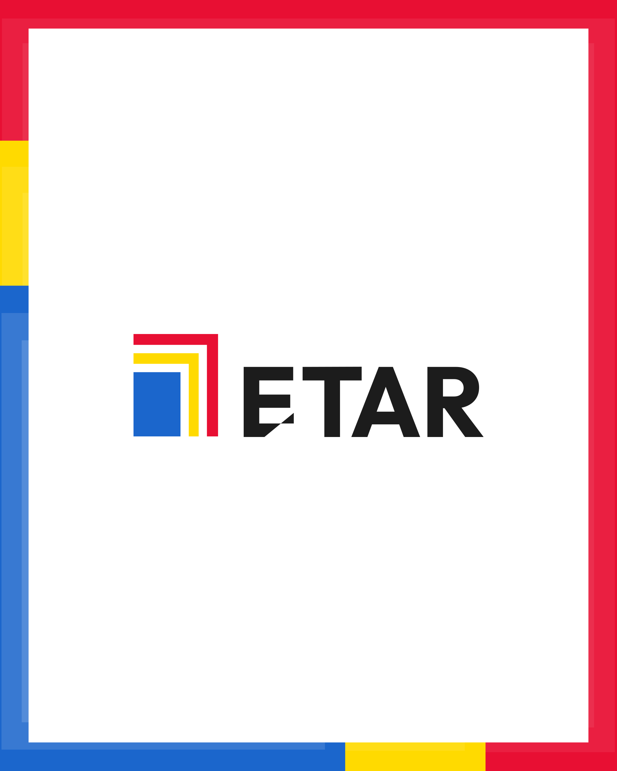 Etar geometric wordmark with red, yellow, and blue frame symbols