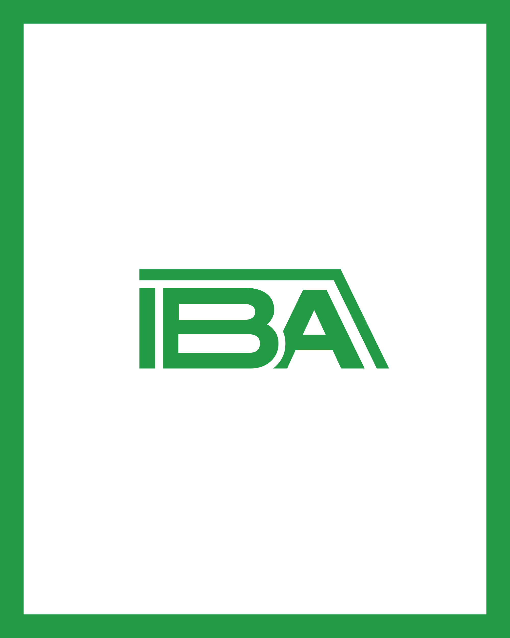 IBA angular green monogram